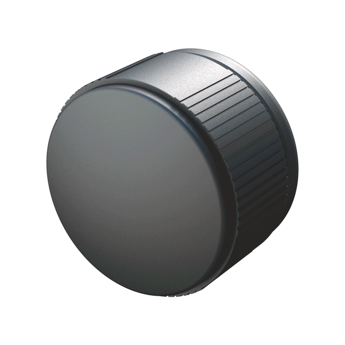 Notre bouton femelle a une tête moletée. Il est aussi disponible avec un filetage externe: LHRC.