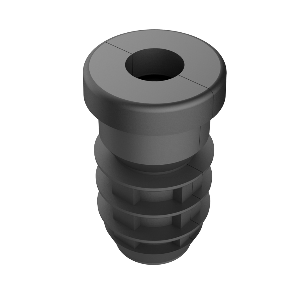 Nos embout LJR pour <b>tubes ronds</b> sont en polyamide 6 <b>(PA6)</b>, ce qui leur confère une bonne résistance aux chocs. Ils sont conçus en deux parties séparables et disposent d'un <b>écrou</b> en acier zingué <b>(ZCS)</b> logé à l'intérieur, qui permet d'incorporer un pied ou une roue de nivellement. Les embouts LJR sont disponibles pour des tubes de <b>Ø16 à Ø80</b>.<br> <br> La conception et la charge statique axiale de chaque référence sont différentes. Vous pouvez télécharger le fichier 3D ou les plans pour avoir des informations plus détaillées.<br> <br> Nous proposons également la possibilité de fournir cet embout avec un écrou en acier inoxydable <b>(SS) DIN 934</b> ou avec un vis à tête hexagonale <b>DIN 933</b>. Consultez les conditions de vente auprès de notre service commercial.<br>