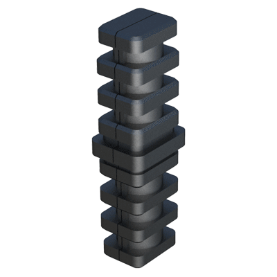 Notre raccord pour tubes rectangulaires est fourni avec ou sans coeur en acier.