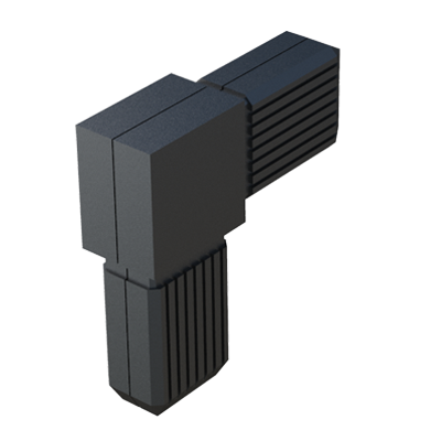 Notre raccord en L a été crée pour connecter 2 tubes rectangulaires. Il est fourni avec ou sans coeur en acier.