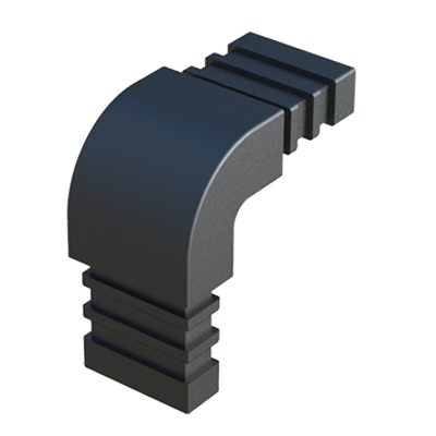 Notre raccord en L a été crée pour connecter 2 tubes rectangulaires. Le raccord a un design légèrement arrondi pour offrir une meilleure finition.
